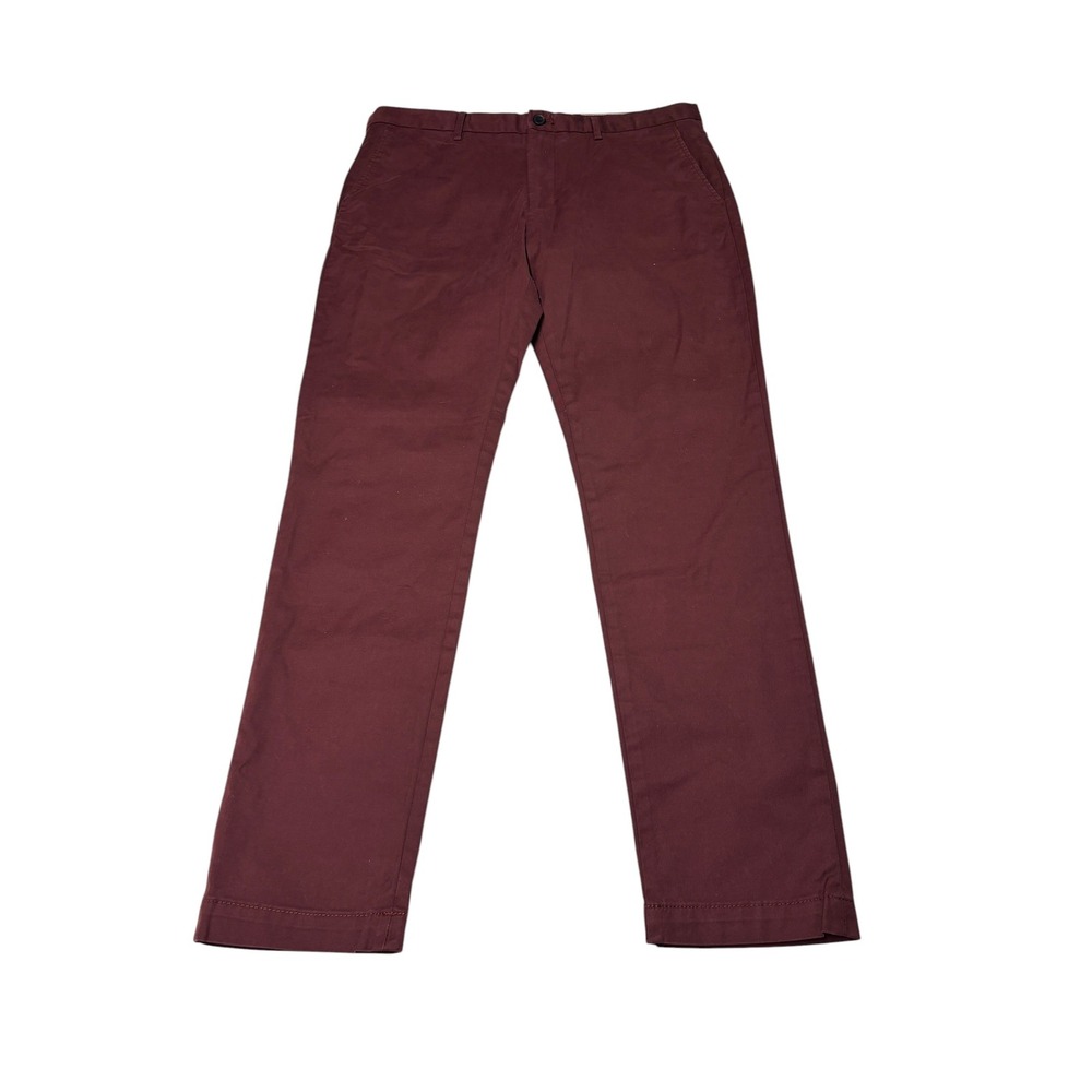 NWT Banana Republic Lived-In Skinny Chino Pants Mens 36x32 Burgundy Maroon
